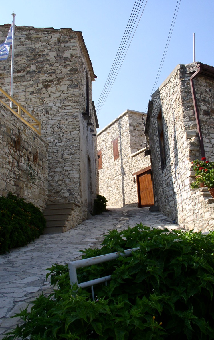 Vavla Larnaca narrow stone paved street